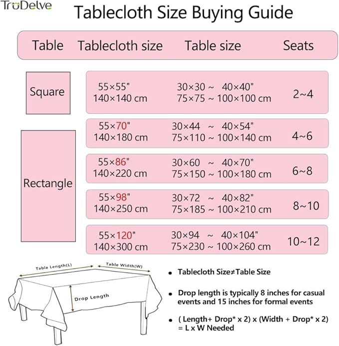 TruDelve Cotton Square Tablecloth Red Striped Tablecloths Ourdoor Table Cloth Square Tables Cloth Tablecloth for Card Table Cover (55"x55", Red)