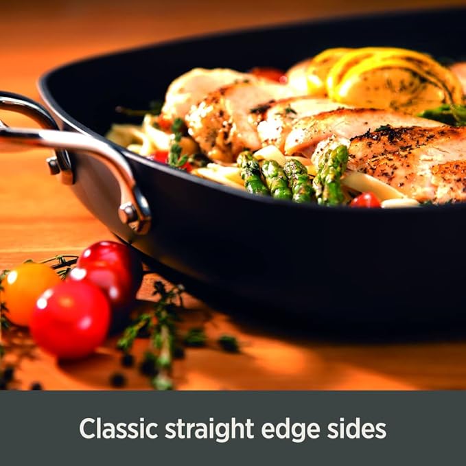 All-Clad Essentials Hard Anodized Nonstick Sauce Pan Set 4 Piece, 2.5, 4 Quart Oven Broiler Safe 500F Pots and Pans, Cookware Black