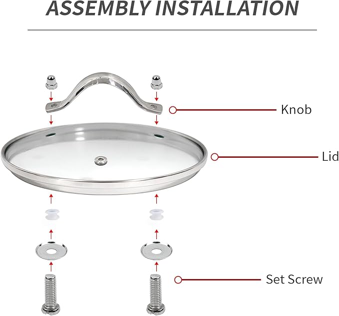 7" Tempered Glass Pan Lid with Steam Vent, Thickened to 4mm and Dishwasher Safe and Oven up to 480℉, Universal Lid Fit for Cast Iron Skillets, Frying Saute Pan, Cooking Pot