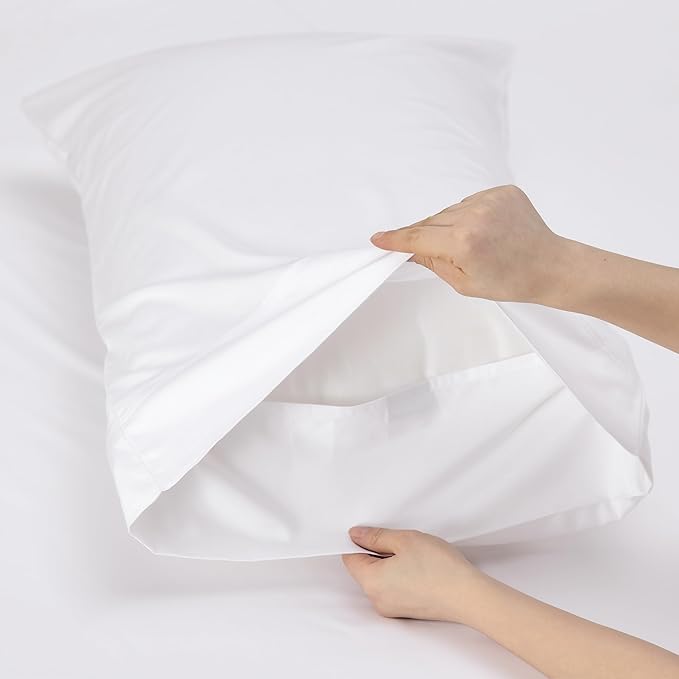 Bedsure Cooling Sheets Twin XL, Rayon Derived from Bamboo, Breathable & Soft Twin XL Sheet Sets, Deep Pocket Up to 16 Inches, Hotel Luxury Silky Dorm Bedding for Hot Sleepers, White