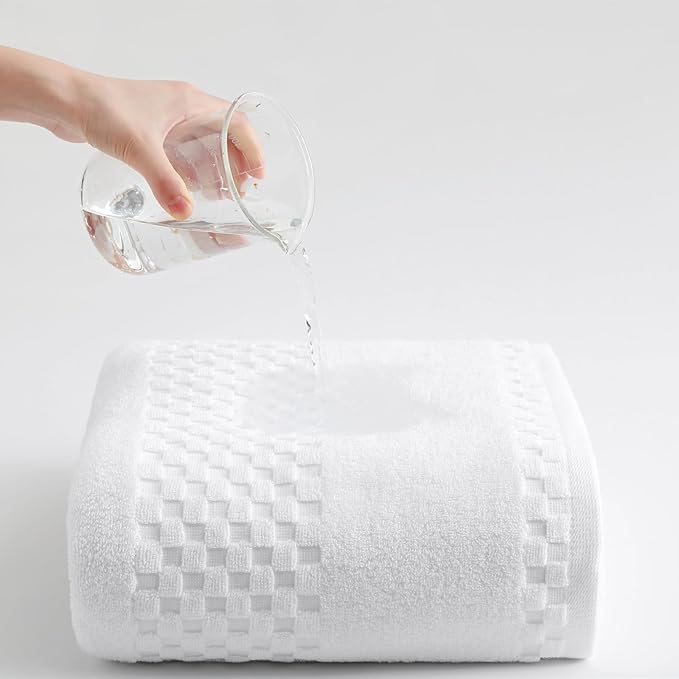 XIQ Bath Sheets 600GSM Combed Cotton Super Soft Luxury Bath Towels Extra Large Shower Towels for Bathroom (White,2PCS)