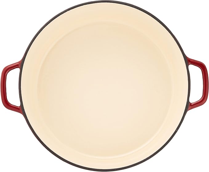 Cuisinart Chef's Classic Enameled Cast Iron Round Covered Casserole (Cardinal Red, 7- Quart)