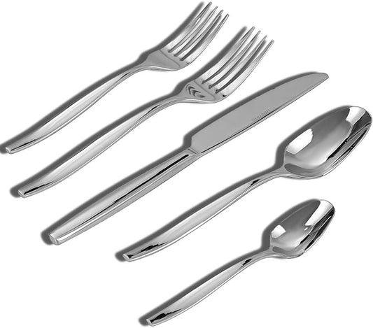 40-Piece Silverware Set,Stainless Steel Flatware Utensils Cutlery Set for 8,Including Steak Knife Fork and Spoon,Dishwasher Safe,Modern Tableware for Home & Dining