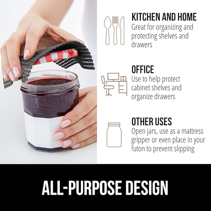 GORILLA GRIP powerGRIP Drawer Shelf and Cabinet Liner, Thick Strong Hold, Non-Adhesive Liners Protect Kitchen Cabinets and Cupboard, Bathroom Drawers, Easy Install, Breathable Mat, 17.5" x20' Charcoal