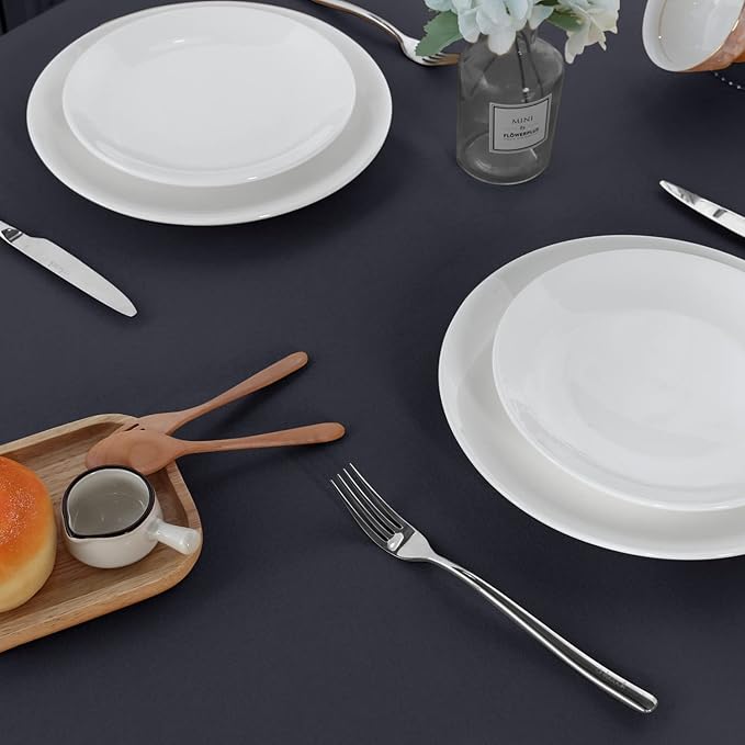 sancua 2 Pack Dark Grey Tablecloth 60 x 120 Inch, Rectangle 8 Feet Table Cloth - Stain and Wrinkle Resistant Washable Polyester Table Cover for Dining Tables, Buffet Parties and Camping