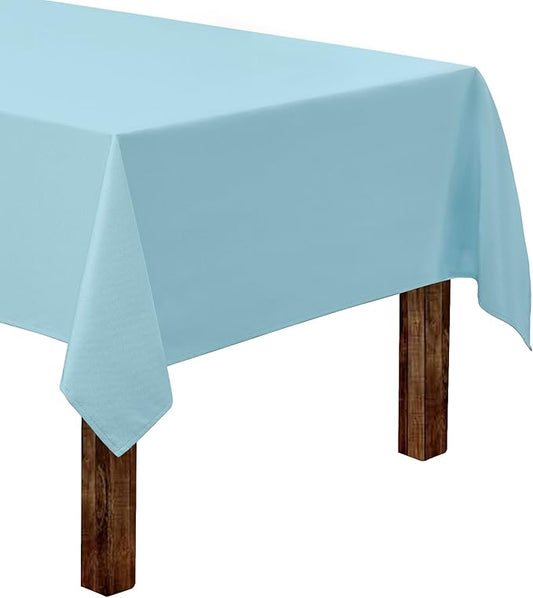 Gee Di Moda Rectangle Tablecloth - 60 x 126 Inch Baby Blue Table Cloth for 8 Foot Rectangle Tables - Heavy Duty Washable Fabric - for Holiday Party, Dinner, Weddings, Baby Shower & Events