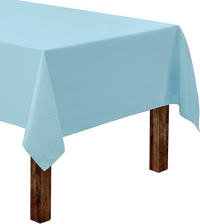 Gee Di Moda Rectangle Tablecloth - 60 x 84 Inch Baby Blue Table Cloth for 5 Foot Rectangle Tables - Heavy Duty Washable Fabric - for Holiday Party, Dinner, Weddings, Baby Shower & Events