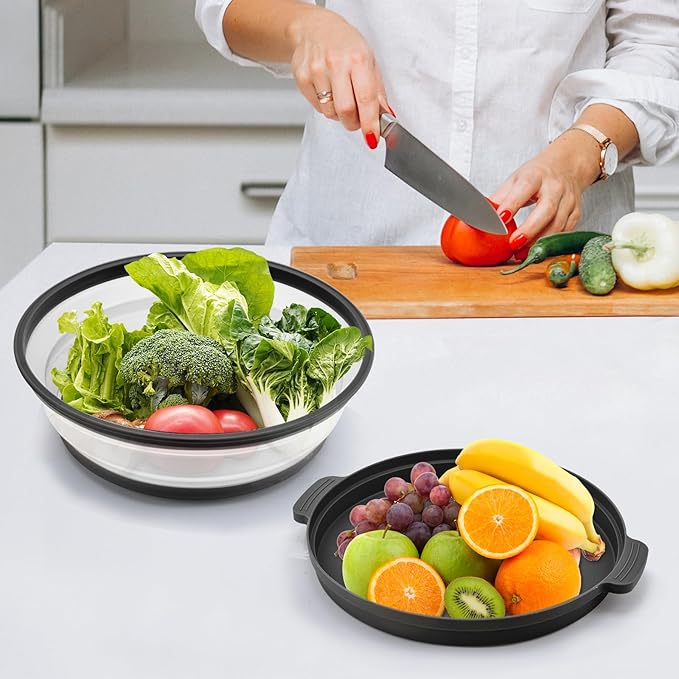 Microwave Splatter Cover for Food with Anti-scald Base Plate,Large Plastic & Silicone Vented Avoid Scalding Collapsible Guard Lid,Kitchen Essential Gadgets for Meal Prep-10.7 Inch (Black)