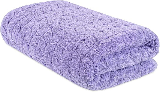 BAGNO MILANO Turkish Bath Towels, Soft Plush Jacquard Luxury Bath Towels, Quick Dry Towel Set (Lavender, Bath Sheet)