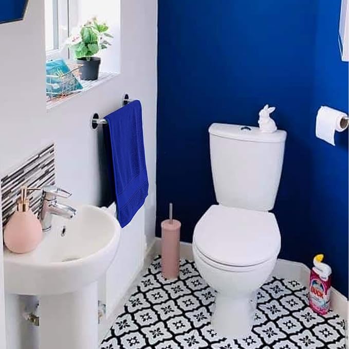 COZYART Royal Blue Bath Towels Set 6 Piece, 2 Bath Towels 2 Hand Towels 2 Washcloths, Luxury 100% Turkish Cotton 650GSM Hotel Quality, Soft, Absorbent, Towel Sets for Bathroom