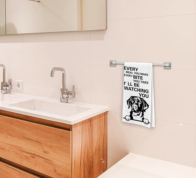 Every Meal You Make Every Bite You Take Dish Towels, Funny Kitchen Towels, DogDecorative Hand Towels, Dog Decor, Labrador Retriever DogGifts, Labrador Retriever Hand Towels for Bathroom