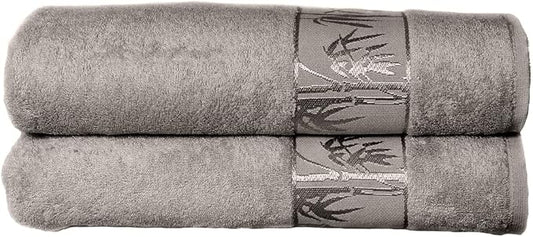 Set of 2 Luxury Super Soft Bath Towels – Premium Viscose Derived from Bamboo & Turkish Cotton