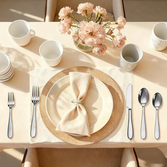 20-Piece Silverware Set, Flatware Set for 4, Food-Grade Stainless Steel Tableware Cutlery Set, Mirror Finished Utensil Sets for Home Restaurant, Forks Spoons and Knives Set, Dishwasher Safe