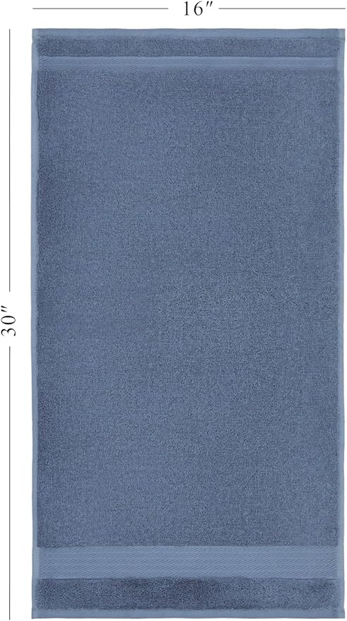 Ozdilek 6-Piece Bath Towel Set, 2 Bath, 2 Hand, 2 Wash, 100% Cotton Turkish Towels, 2 Bath Towels (30x60/550 GSM), 2 Hand Towels (16x30/575 GSM), 2 Washcloths (13x13/600 GSM) (Ocean Blue)