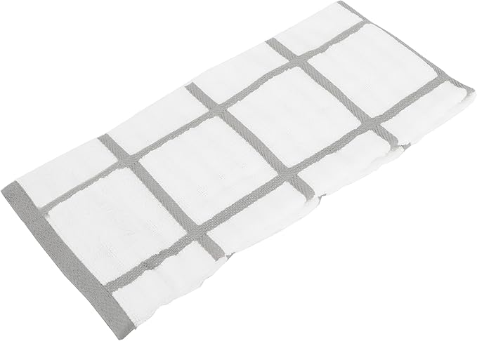 All-Clad Checked Kitchen Towel: Highly Absorbent, Super Soft Long Lasting - 100% Cotton, 17"x30" Tea Towel for Cleaning & Drying Dishes, Pans, Glassware, or Countertops, (1-Pack), Titanium Gray