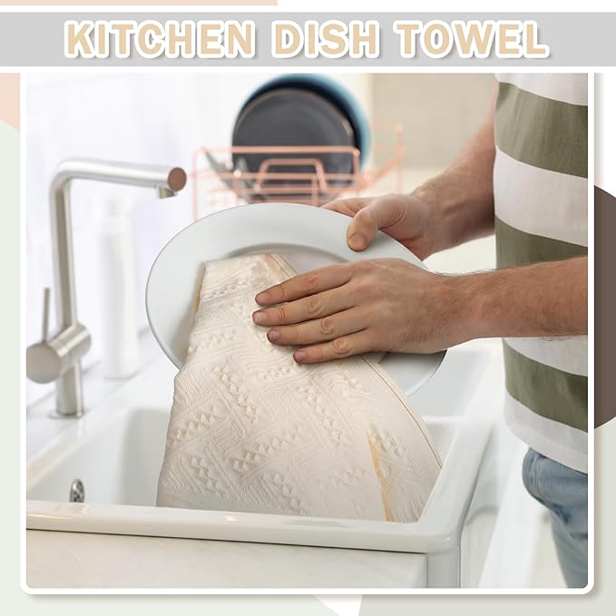 4 Pack Boho Bathroom Hand Towel 14 x 30 Inch 100% Turkish Cotton Decorative Boho Kitchen Hand Towel Farmhouse Bathroom Decor Set Absorbent Soft Guest Tea Gift(Cream White)