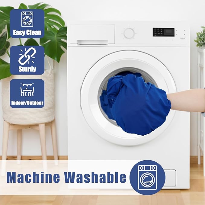 Round Spandex Tablecloth, Elastic Fitted Waterproof Tablecloths for 31"-35" Tables, Stretch Washable Picnic Table Cover for Camping, Dining, Indoor and Outdoor, Blue