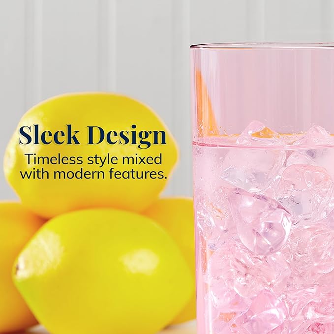 US Acrylic Classic Plastic Reusable Drinking Glasses (Set of 6) 24oz Iced Tea Cups Assorted Colors | BPA-Free Tumblers, Made in USA | Top-Rack Dishwasher Safe