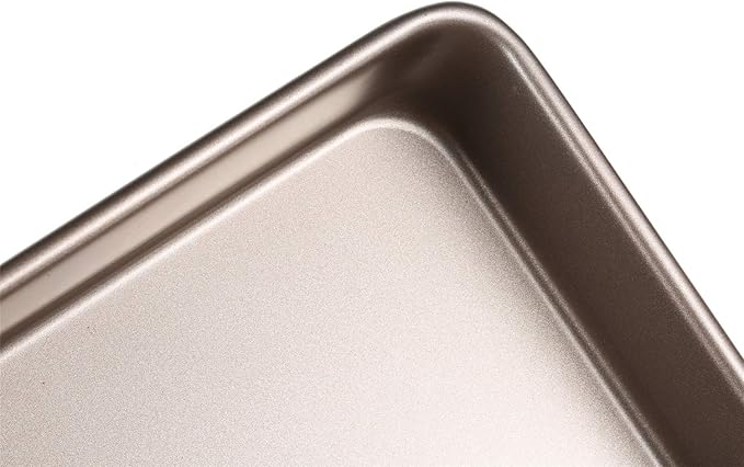 11 Inch Baking Sheets Pan Nonstick Set of 2, Walooza Cookie Sheet Replacement Toaster Oven Tray, Deep Size 2 inch Bakeware, Non Toxic & Heavy Duty & Easy Clean
