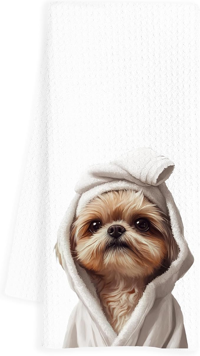 Shih Tzu Hand Towels for Bathroom, Shih Tzu Bathroom Hand Towels, Dog Bathroom Decor, Kids Hand Towels, Kids Bathroom Decor, Shih Tzu Gifts for Women Dog Lovers, 16x24 Inch