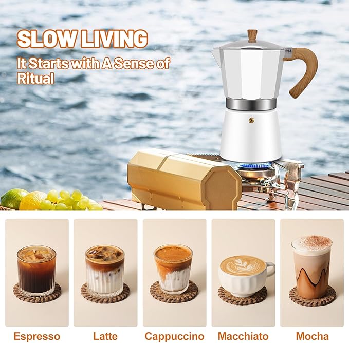 12 Cup Aluminum Espresso Stovetop Moka Pot Express Coffee Maker Percolator Italian Classic Mocha Coffee Machine for Italian and Cuban Cafe Brewing for Home & Camping 600ml 20oz