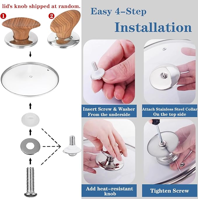 10 Inch Pan Lid, Tempered Replacement Pan Cover, 6,8,9.5,10.5,11,12,12.5 Inch Universal Glass Lids for Pots and Pans
