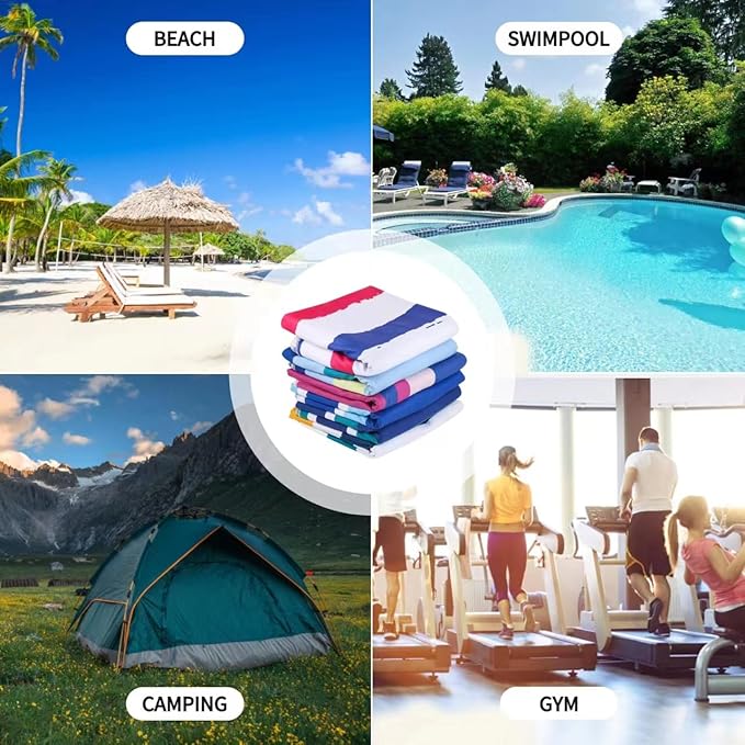 4 Pack Microfiber Beach Towel Fast Drying, Extra Large 71" x 32" Sand Free Beach Towel Super Lightweight Towels for Travel Sports Bath Swimming Pool Camping Picnic Yoga Gym