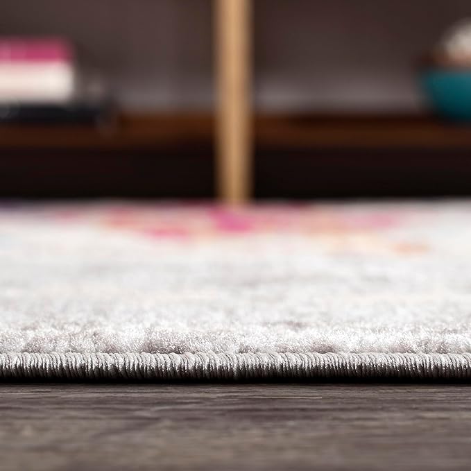 JONATHAN Y Sunset Modern Abstract Blue/Multi Indoor Area Rug, 4x6, Contemporary, Transitional, Easy-Cleaning for Living Room, Bedroom, Kitchen, Pet Friendly, Non-Shedding (CTP114A-4)