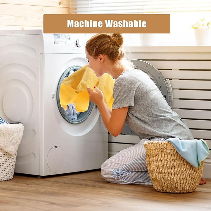 SEMAXE Yellow Hand Towels for Bathroom, 100% Cotton Towels with Hanging Loops, Hotel Spa Quality Absorbent Towels, 27" L x 16" W, 4 Piece Hand Towels, Gift Box Packaging