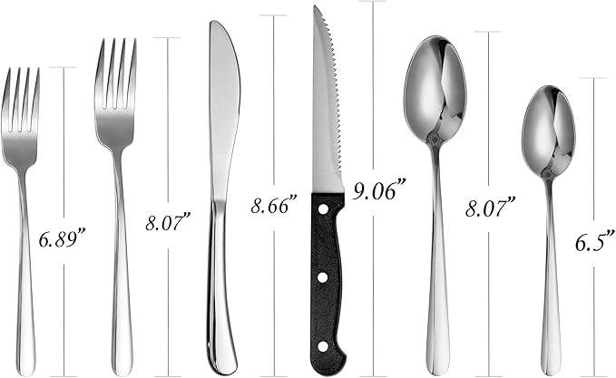 Elegant Tableware Set, 24 Pcs Silverware Set For 4, Food-Grade Stainless Steel Flatware Set, Mirror Polished Cutlery Utensil Set, Include Steak Knife Fork And Spoo, Dishwasher Safe