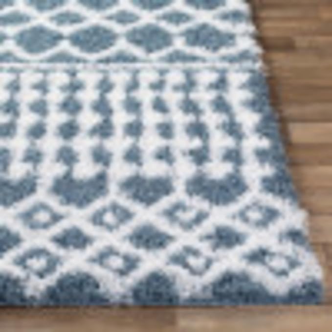 Livabliss Hapsburg Moroccan Shag Area Rug, 2' x 2'11", Denim