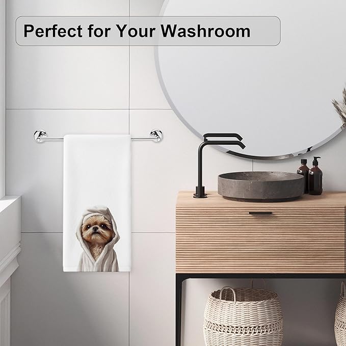 Shih Tzu Gifts Hand Towels–Upgraded Fabric, Funny Dog Hand Towels for Bathroom Washroom Restroom Decor, Shih Tzu Gifts for Women Dog Lovers, 16x24 Inch