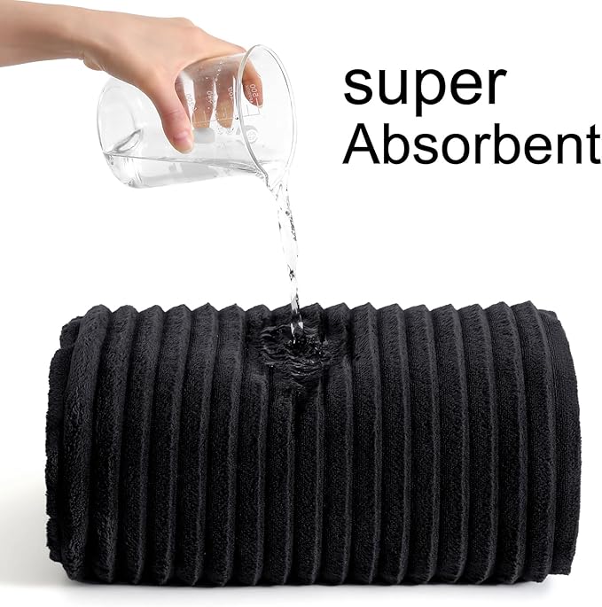 40x80 Inches Bath Sheets Towels for Adults Luxury Microfiber Extra Large Bath Towels for Bathroom Super Soft Absorbent Quick Dry with Hanging Loop (Black,1PCS)