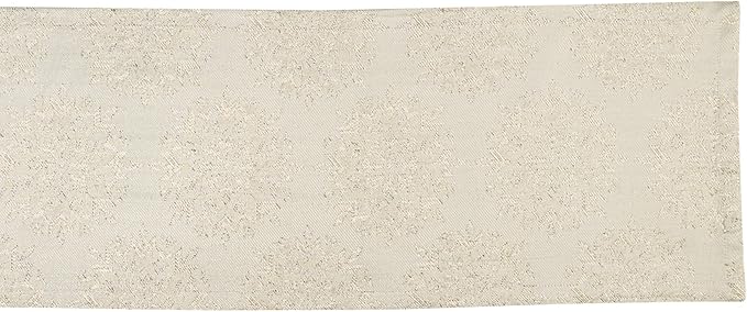 DII Holiday Dining Table Linen Sparkle Metallic Kitchen Décor, Table Runner, 14x72, Jacquard Snowflakes