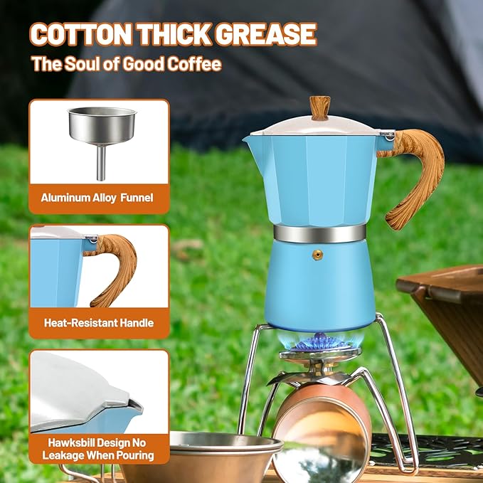 12 Cup Aluminum Espresso Stovetop Moka Pot Express Coffee Maker Percolator Italian Classic Mocha Coffee Machine for Italian and Cuban Cafe Brewing for Home & Camping 600ml 20oz