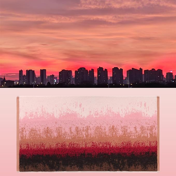 SEMAXE 18-Pack Bath Towel Set Include 6 Bath Towels, 6 Hand Towels, 6 Wash Cloths, 100% Cotton Bathroom Towels with Hanging Loops and Nano-Bio Lifecycle Labels, Colorful Towel - Sunset Collection