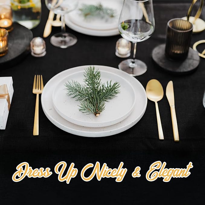 BRILLMAX 6 Pack Black Tablecloths 70 x 120 Inch for 6ft or 8ft Rectangle Tables - Rectangular Bulk Linen Polyester Fabric Washable Cloth Cover for Wedding Reception Banquet Birthday Party