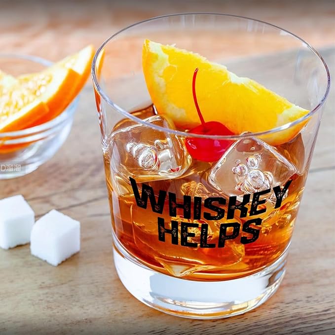 Funny Whiskey Glasses 10 oz, Whiskey Lovers Gifts for Men, Whisky Gifts Old Fashioned Rocks Glasses Cup for Women Men Drinking Scotch Bourbon Liquor