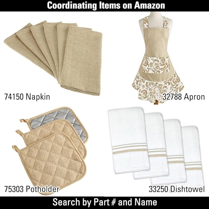 DII Variegated Tabletop Collection, Napkin Set, 20x20, Taupe, 6 Piece