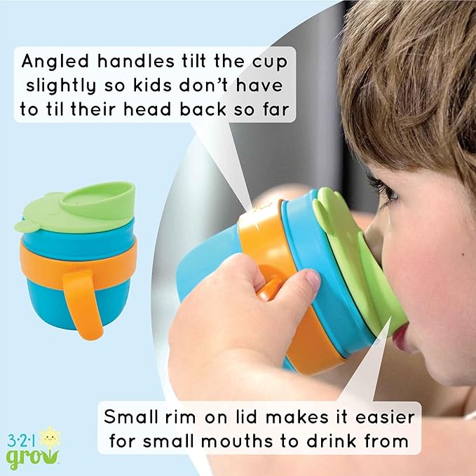 Easy Learn Drink and Snack Set – Baby + Toddler Silicone Learning Cup & Snack Set, Training Cup for Straw and Open Cup Independence – Dishwasher Safe (Watermelon)