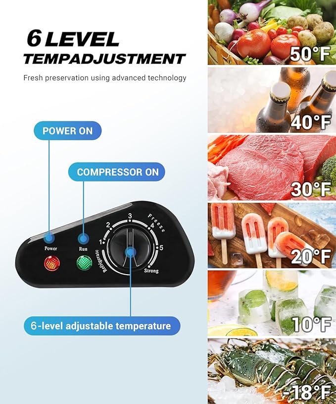 Deep Freezer 3.5 Cu.Ft, Chest Freezer with Removable Basket, Small Freezer with 6 Levels Adjustable Temperature, Quiet Mini Freezer for Home/Kitchen/Office/Garage/Bar (Black)