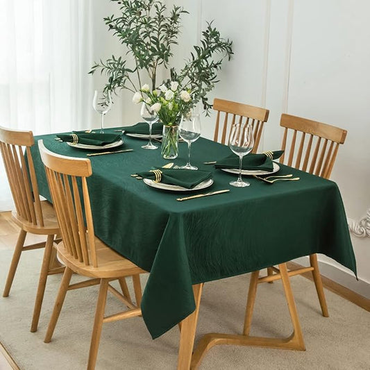 maxmill Jacquard Cloth Napkins 20 x 20 Inch Swirl Pattern Soft Comfortable and Luxury Serviette for Christmas Family Dinners Weddings Parties and Banquets Set of 4 Pieces, Hunter Green