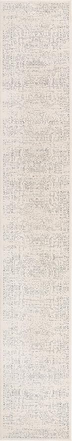 Unique Loom Isabella Collection Area Rug - Adjani (2' 7" x 16' 5" Runner, White/ Blue)