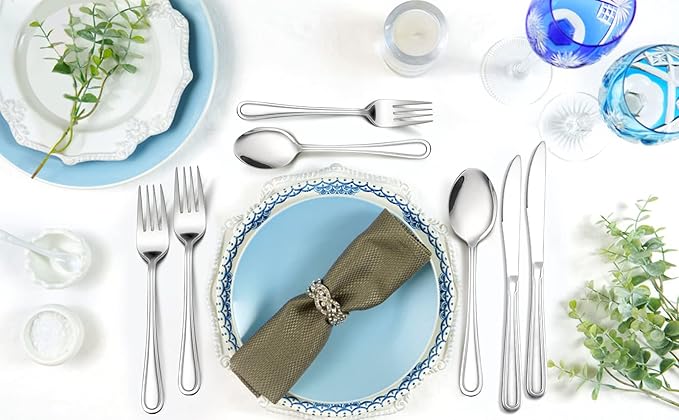 Salad Forks Set of 12, E-far 6.7 Inch Stainless Steel Dessert Forks for Home, Kitchen or Restaurant, Non-toxic & Mirror Polished, Easy to Clean & Dishwasher Safe