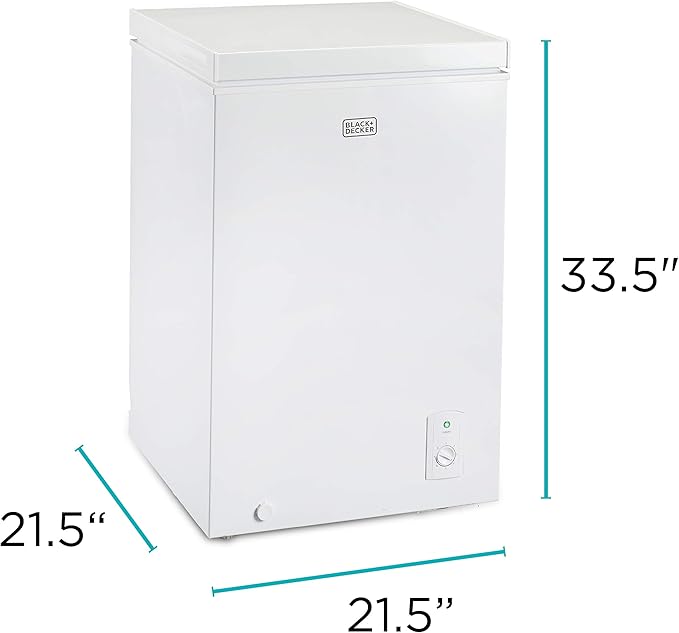 BLACK+DECKER 3.5 Cu. Ft. Chest Freezer, Holds up to 122 Lbs. of Frozen Food with Organizer Basket, BCFK356