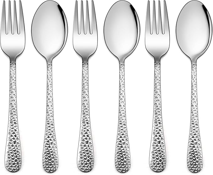 LIANYU 6-Piece Kids Silverware Set, Stainless Steel Toddler Utensils Flatware, Includes Kids Spoons and Forks, Cutlery Set for Child Preschooler, Dishwasher Safe