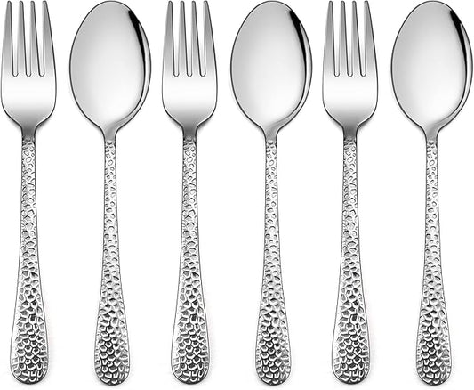 LIANYU 6-Piece Kids Silverware Set, Stainless Steel Toddler Utensils Flatware, Includes Kids Spoons and Forks, Cutlery Set for Child Preschooler, Dishwasher Safe