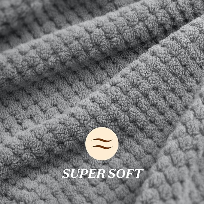 YFONG Large Hair Towel Wrap for Women, Super Absorbent Microfiber Hair Towel for Curly Hair, Fast Drying Hair Turbans with Elastic,Hair Drying Towel Wrap for Hair Care 26.3" X 40" (Dark Gray)