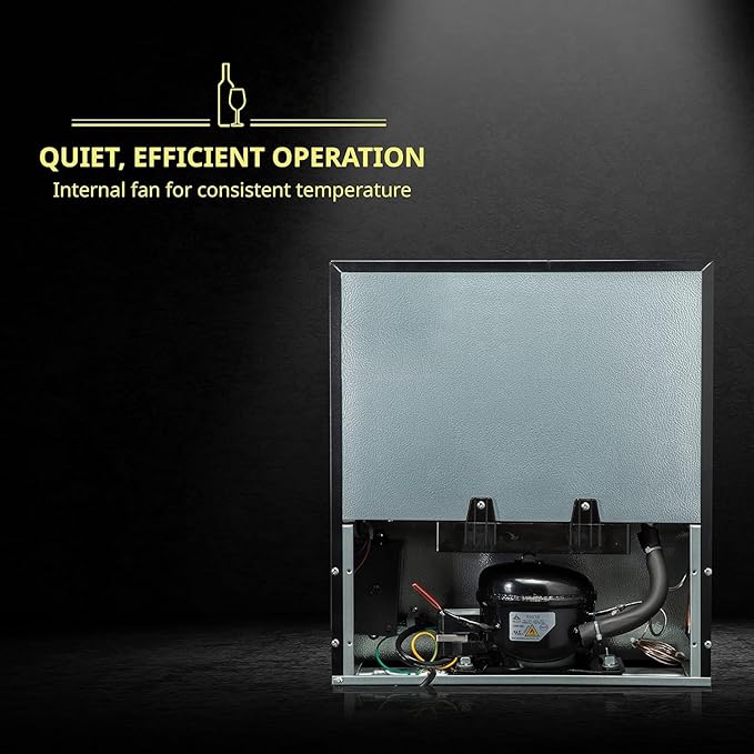 SCHMÉCKÉ 12 Bottle Compressor Wine Cooler Refrigerator w/Lock - Large Freestanding Wine Cellar For Red, White, Champagne or Sparkling Wine - 41f-64f Digital Temperature Control Fridge Stainless Steel