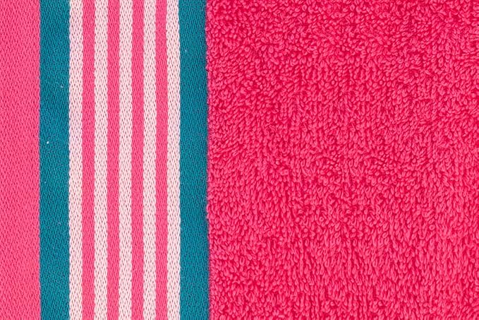 CASA COPENHAGEN He & She 6 Pieces Towel Set- Teal + Pink, 550 GSM 2 Bath Towel 2 Hand Towel 2 Washcloth, Designed in Denmark Made of Soft Egyptian Cotton for Bathroom, Kitchen & Shower